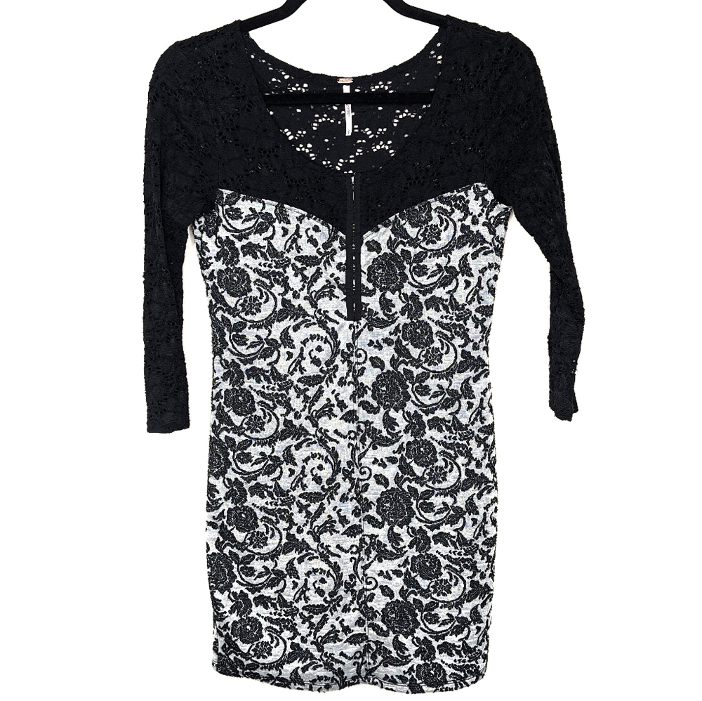 Free People Lace Floral Bodycon Dress H30